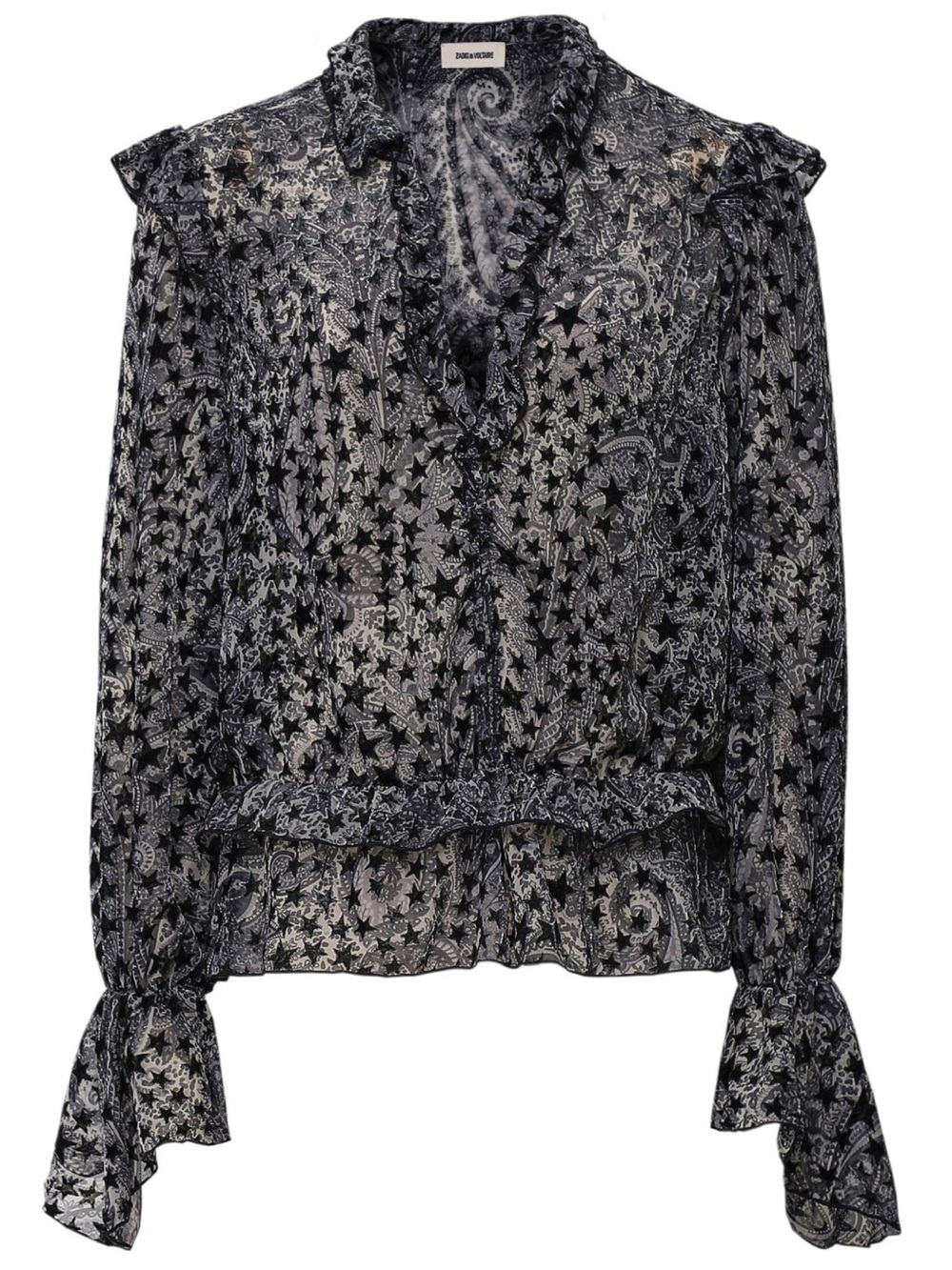 Zadig & Voltaire. Tuya Star Burnout Blouse. Size XS.